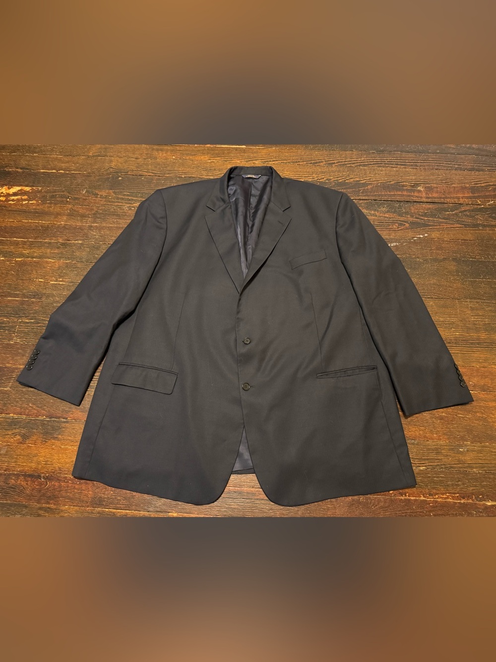 Brooks Brothers 1818 Custom Tailored Navy Herringbone Wool Blazer 56L USA